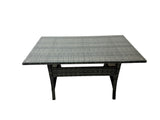 Fimous 11 Seat Poly Rattan Outdoor Patio Dining Table Corner Sofa Set with 3 Stool 2 Chairs for Garden Backyard Dark Grey Mixed
