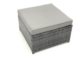 Fimous Outdoor Garden Furniture Set 6 Pieces Rattan Sofa Set with Coffee Table 2 Big Footstools Dark Grey Mixed