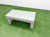Fimous PE Wicker Rattan Furniture Sofa Sets with Oblong Coffee Table Love Sofa Reclining Chair 2 Side Table 4 Stools Light Grey Mixed