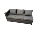 Fimous Rattan Garden Furniture Set Outdoor 9 Seater Patio Dining Corner Sofa Sets with Dining Table 3 Footstool Dark Grey Mixed