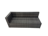 Fimous 8 Seater Rattan Height Adjustable Rising Lifting Table Corner Sofa Sets with Chair Big Stools Dark Grey Mixed