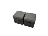 Fimous Rattan Garden Furniture Set Outdoor 9 Seater Patio Dining Corner Sofa Sets with Dining Table 3 Footstool Dark Grey Mixed