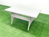 Fimous Rattan Garden Furniture Dining Set 11 Seater Lounge Sofa Chair Dining Table Set with 4 Footstools Side Table Light Grey Mixed