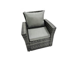Fimous 11 Seat Rattan High Back Corner Sofa Set Patio Coffee Table Sets with 3 Stools Chair Dark Grey Mixed