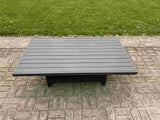 Fimous Aluminium Garden Furniture Set Adjustable Rising Lifting Dining Table and 4 Chairs Set Dark Grey