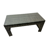 Fimous Rattan Garden Outdoor Furniture Set 3 Seater Sofa Reclining Chair Coffee Table with 4 Footstools Side Table Dark Grey Mixed