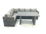 Fimous Lounge Rattan Corner Sofa Set Outdoor Garden Furniture Rectangular Dining Table Chair Set