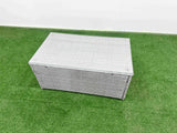 Fimous 9 PCs Rectangular Coffee Table Set Reclining Chair Inclining Sofa Seat Side Table 2 Big Footstool Light Grey