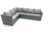 Fimous Outdoor Lounge Rattan Corner Sofa Set Garden Furniture with Small FootStools 6 Seater