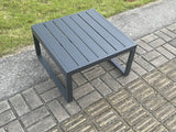 Fimous 11 Seater Patio Outdoor Garden Furniture Aluminium Lounge Corner Sofa Set with Square Coffee Table with 2 Big Footstools Dark Grey