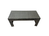 Fimous 7 Pieces Outdoor PE Rattan Garden Furniture Corner Sofa Oblong Coffee Table Set with Cushions Chair Big Footstool Side Table Dark Grey Mixed