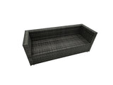 Fimous Rattan Garden Furniture Dining Set 11 seater Gas Firepit Dining Table Corner Sofa Set with 3 Stool Side Table  Dark Grey Mixed