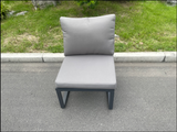 Fimous Aluminium 11 Seater Garden Furniture Outdoor Set Patio Lounge Sofa Gas Fire Pit Dining Table Set with 2 Chairs 2 Small Footstools Dark Grey