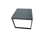 Fimous 9 Seat Outdoor Garden Furniture Set Aluminium Lounge 3 Seat Sofa Oblong Coffee Table Sets with Chair 4 Stools Side Table Dark Grey