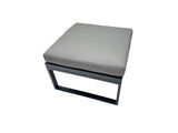 Fimous 6 Seat Outdoor Garden Furniture Set Aluminium Lounge 3 Seat Sofa Oblong Coffee Table Sets with Chair 2 Big Stools 2 Side Tables Dark Grey
