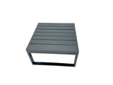 Fimous Outdoor Garden Furniture Set Aluminium Lounge Sofa Square Coffee Table Sets with 4 Stools 2 Side Tables Dark Grey