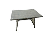 Fimous 5 Seater Garden Outdoor Rattan Furniture Set Rattan Sofa Oblong Dining Table with 2 Side Table Dark Grey