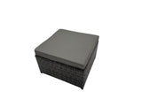 Fimous Outdoor Reclining Chair 3 Seater Sofa Coffee Table Set Garden Rattan Furniture Set 9 Seater with 4 Stools Side Table Dark Grey