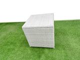 Fimous Outdoor Rattan Garden Furniture Dining Set 7 seater Patio Rectangular Table 3 Seater Sofa Armchair Set with 2 Side Tables