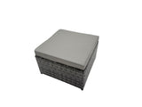 Fimous 5 Seater Garden Outdoor Rattan Furniture Set Rattan Sofa Oblong Dining Table with 2 Side Table Dark Grey