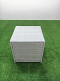 Fimous Wicker PE Rattan Sofa Garden Furniture Set with Armchair Square Coffee Table Side Table Light Grey Mixed