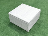 Fimous Outdoor Rattan Sofa Garden Furniture Set with 2 Armchairs Square Coffee Table 2 Small Footstools Light Grey Mixed