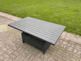 Fimous Aluminium Outdoor Adjustable Rising Lifting Dining Table Garden Furniture Dark Grey