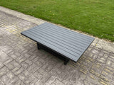Fimous Aluminium Outdoor Adjustable Rising Lifting Dining Table Garden Furniture Dark Grey