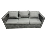 Fimous Rattan Dining Table Sofa Set with Side Table 2 Stools Outdoor 8 Seat Garden Furniture Set Dark Grey Mixed