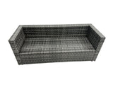 Fimous Rattan Dining Table Sofa Set with 3 Footstool Armchair Outdoor 10 Seat Garden Furniture Set Dark Grey Mixed