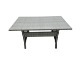 Fimous Outdoor Dining Table Sofa Armchair Set with 2 Side Tables Garden Furniture Set Dark Grey Mixed