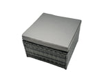 Fimous Outdoor Dining Table Sofa Set with Side Table Big Footstool Garden Furniture Set Dark Grey Mixed