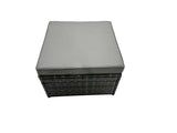 Fimous Rattan Dining Table Sofa Set with Side Table 2 Stools Outdoor 8 Seat Garden Furniture Set Dark Grey Mixed