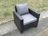 Fimous Rattan Outdoor Furniture Adjustable Rising Lifting Rectangle Dining Table Chairs Two Seater Love Sofa Sets 3 Footstools 7 Seater