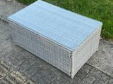 Fimous Light Grey Mixed Rattan Rectangular Oblong Coffee Tea Table Outdoor Garden Furniture Accessory