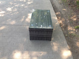 Fimous Rattan Oblong Coffee Table Outdoor Garden Furniture Patio Furniture Dark Grey Mixed