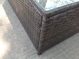 Fimous Rattan Oblong Coffee Table Outdoor Garden Furniture Patio Furniture Dark Brown Mixed