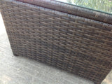 Fimous Rattan Oblong Coffee Table Outdoor Garden Furniture Patio Furniture Dark Brown Mixed