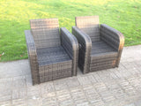 Fimous Rattan Garden Furniture Set Adjustable Chair Sofa Double Love Seat 2 Seater Sofa Rectangular Dining Table Big Footstool