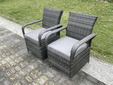 Fimous Rattan Garden Furniture Dining Set Table And Chairs PE Wicker Patio Outdoor 4 Chairs Plus Square Table