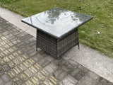 Fimous Rattan Garden Furniture Dining Set Table And Chairs PE Wicker Patio Outdoor 4 Chairs Plus Square Table