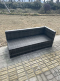 Fimous 7 Seater PE Rattan Corner Sofa Set garden Furniture Gas Firepit Dining Table Set High Side Coffee Table With Arm Chair