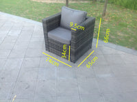 Dark Grey  Mixed Rattan Garden Furniture Corner Sofa Set Square Coffee Table Chair Footstools Right Hand Option