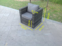 Dark Grey  Mixed Rattan Garden Furniture Corner Sofa Set Oblong Coffee Table Chair Footstools