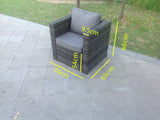 Grey Rattan Corner Sofa Set  Outdoor Garden Furniture Coffee Table Chair Left Corner Square Table