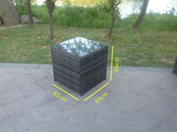 Grey Rattan Cube Side Table Tea Coffee table outdoor Garden Furniture