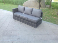 6 Seater Rattan Sofa Set With 2 Coffee Table Grey Hybrid