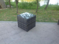 6 Seater Rattan Sofa Set With 2 Coffee Table Grey Hybrid