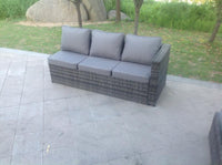 6 Seater Rattan Sofa Set With 2 Coffee Table Grey Hybrid