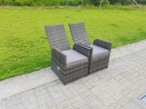 Rattan Outdoor  Garden Furniture Set Gas Fire Pit Round Rectangular Dining Table Gas Heater Reclining Chair Sets 2 4 6 seater